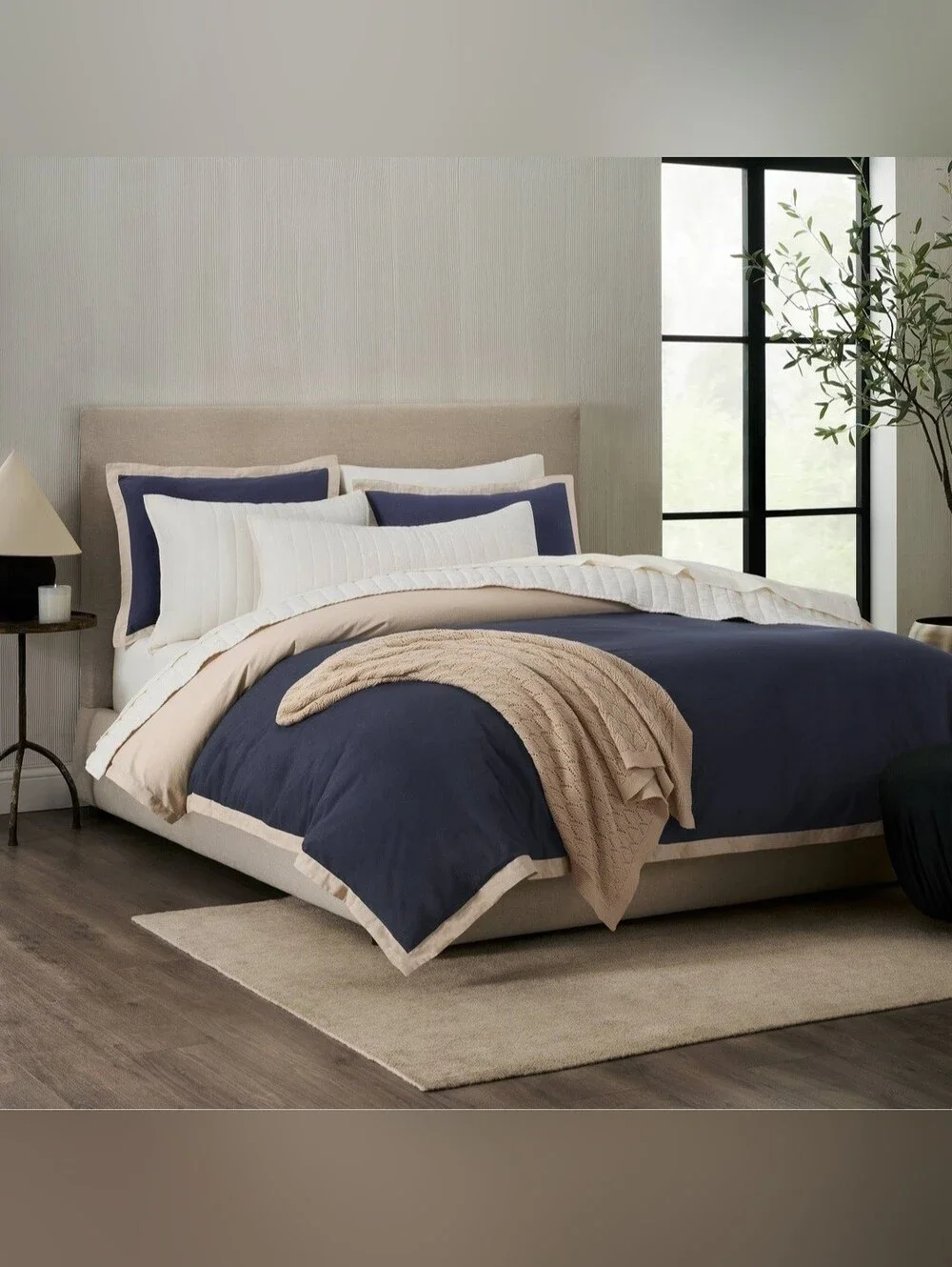 Jeremiah Brent Home Pointelle Throw Blanket Sand
